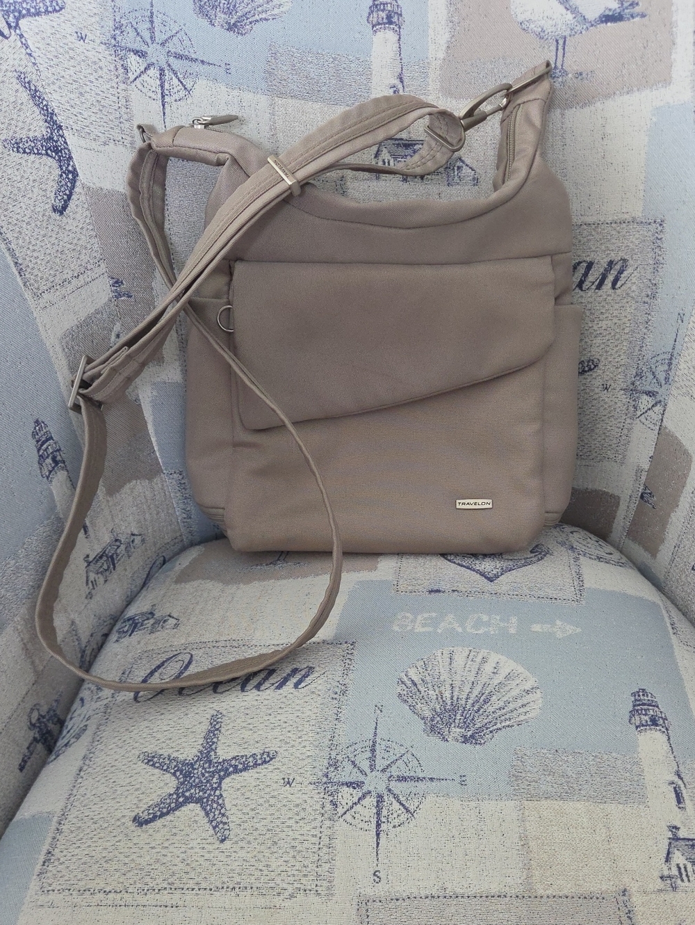 Travelon Taupe Antitheft Crossbody Bag - Neutral Light Brown Shoulder Purse